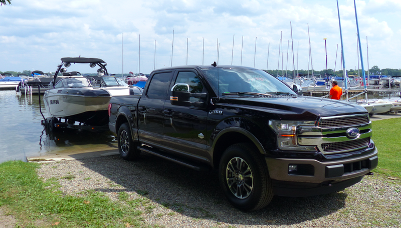 Ford demonstrated its Trailer Backup Assist with a boat demo.
